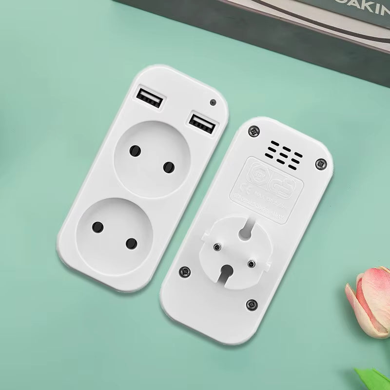 1 Stücke Europäischen Stecker Umwandlung Stecker Multifunktionale Buchse Tragbare Dual Usb Port Deutsch Französisch Russische Universal Buchse