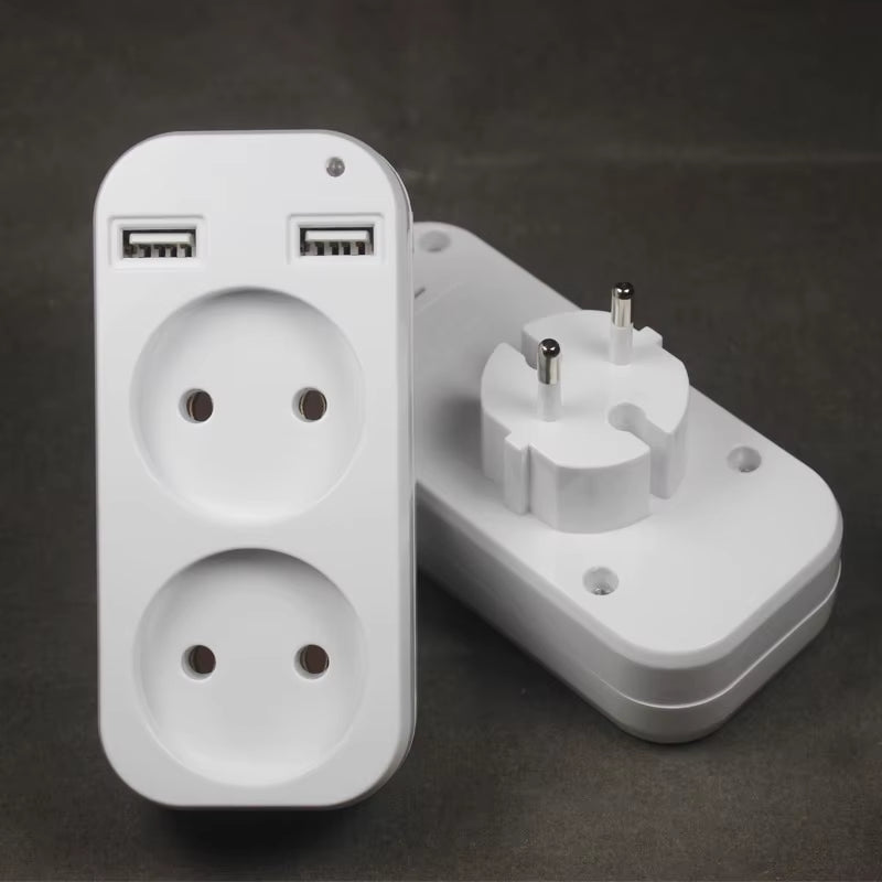 1 Stücke Europäischen Stecker Umwandlung Stecker Multifunktionale Buchse Tragbare Dual Usb Port Deutsch Französisch Russische Universal Buchse