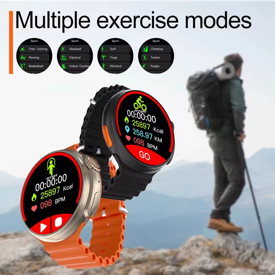 2025 Uhr Ultra 9 Smart Uhr Männer GPS Bluetooth Anruf Gesundheit Monitor Smartwatch Drahtlose Lade Sport Armband Für Android IOS