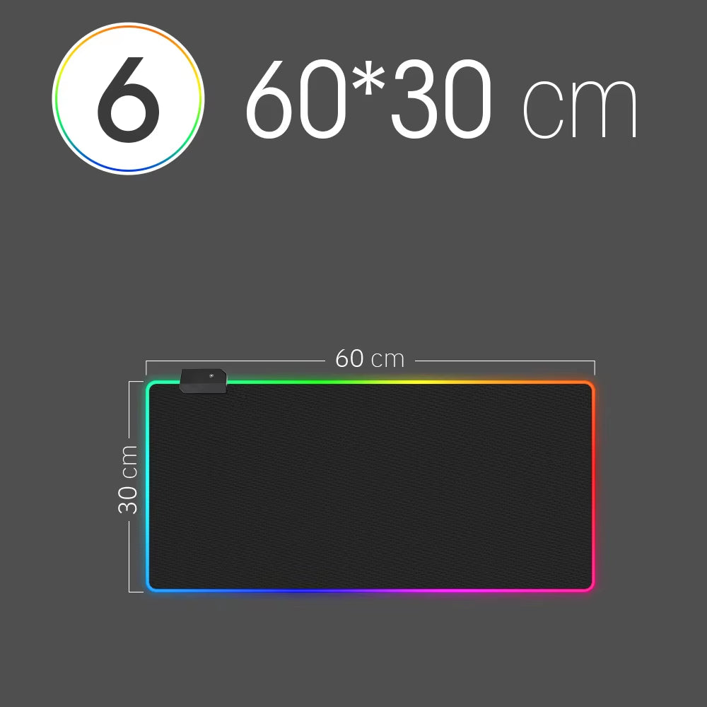 Led-Licht-Mauspad, Rgb-Tastatur-Abdeckung, Schreibtischunterlage, Bunte Oberfläche, Mauspad, Wasserdicht, Mehrere Größen, Weltcomputer, Gamer, CS Dota