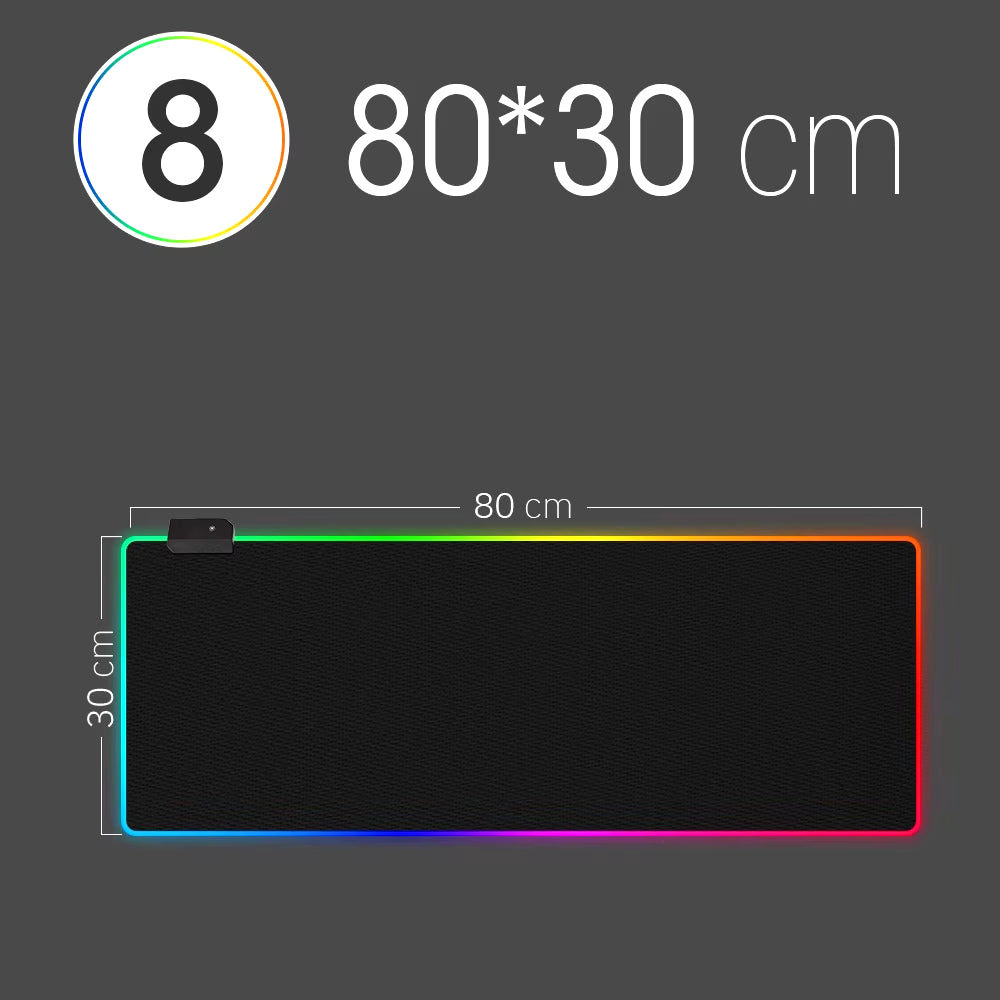 Led-Licht-Mauspad, Rgb-Tastatur-Abdeckung, Schreibtischunterlage, Bunte Oberfläche, Mauspad, Wasserdicht, Mehrere Größen, Weltcomputer, Gamer, CS Dota