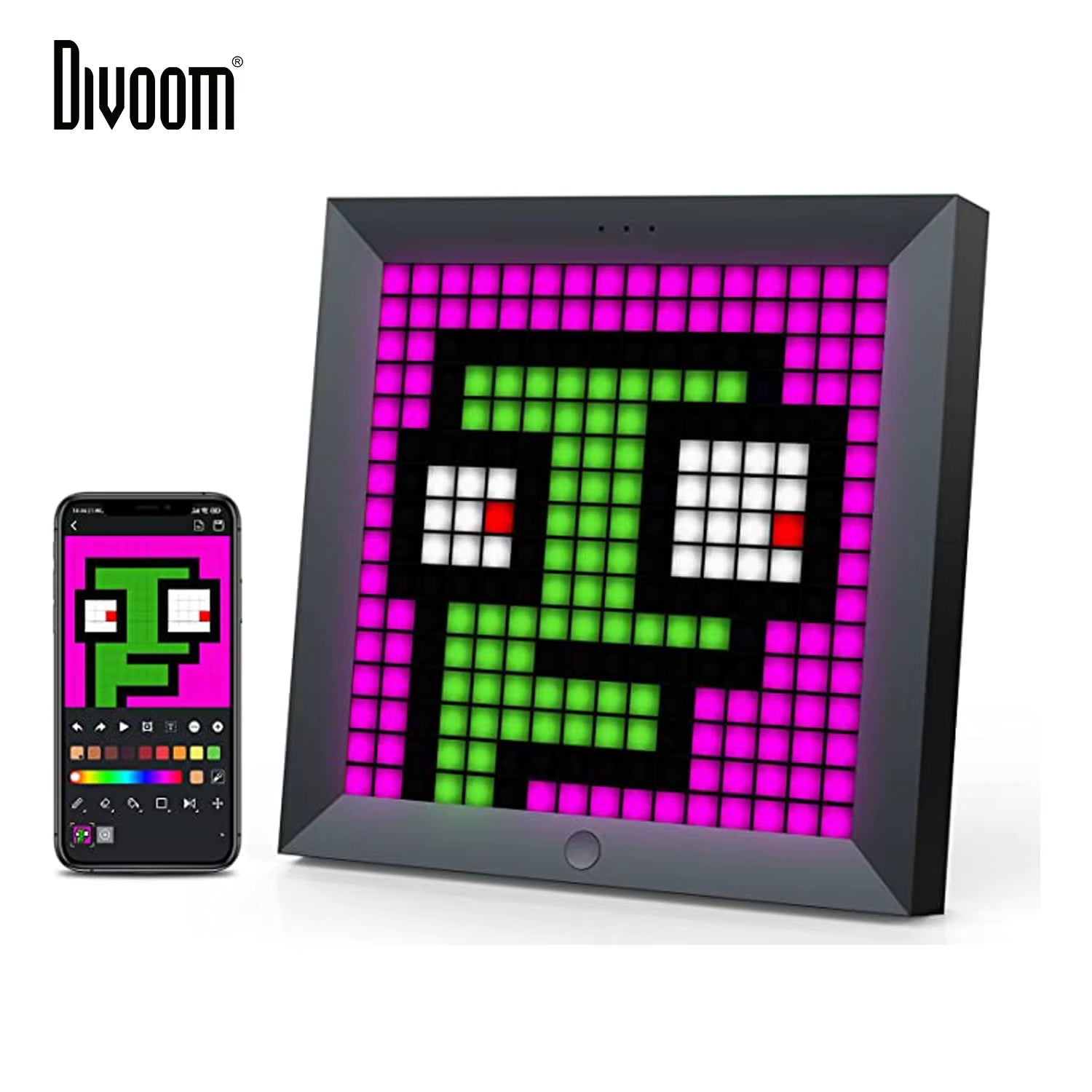 Divoom Pixoo Digitaler Foto Rahmen Wecker Mit Pixel Art Programmier Bare Led-Anzeige, Neonlicht Zeichen Dekor, Neujahrs Geschenk