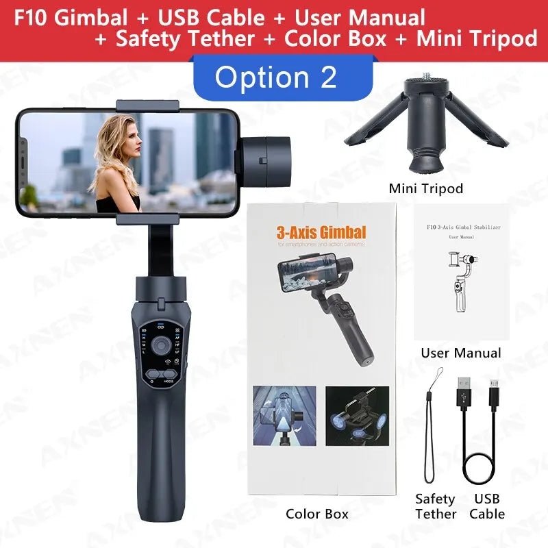 F10 3-Achsen-Handheld Gimbal Smartphone Stabilisator Handy Selfie Stick Für Android Iphone Telefon Vlog Anti-Shake-Video Aufnahme