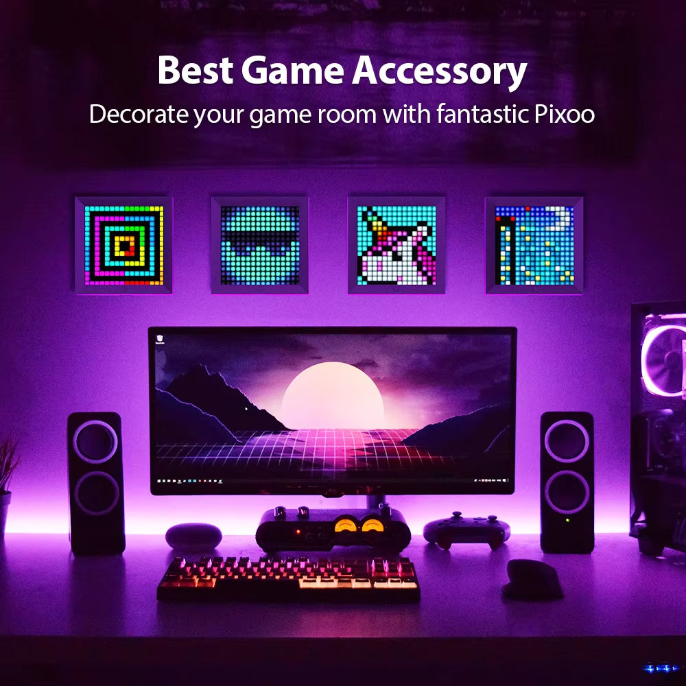 Divoom Pixoo Digitaler Foto Rahmen Wecker Mit Pixel Art Programmier Bare Led-Anzeige, Neonlicht Zeichen Dekor, Neujahrs Geschenk