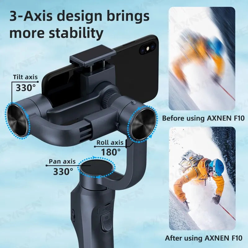 F10 3-Achsen-Handheld Gimbal Smartphone Stabilisator Handy Selfie Stick Für Android Iphone Telefon Vlog Anti-Shake-Video Aufnahme