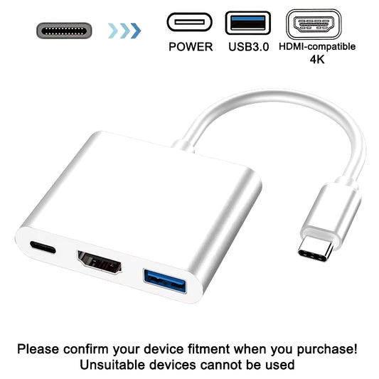 USB C 3.0 3 in 1 HUB Type-C to Hdmi-Compatible USB 3.0 Docking Station Charging 4K Adapter Splitter for Macbook Air Pro Samsung