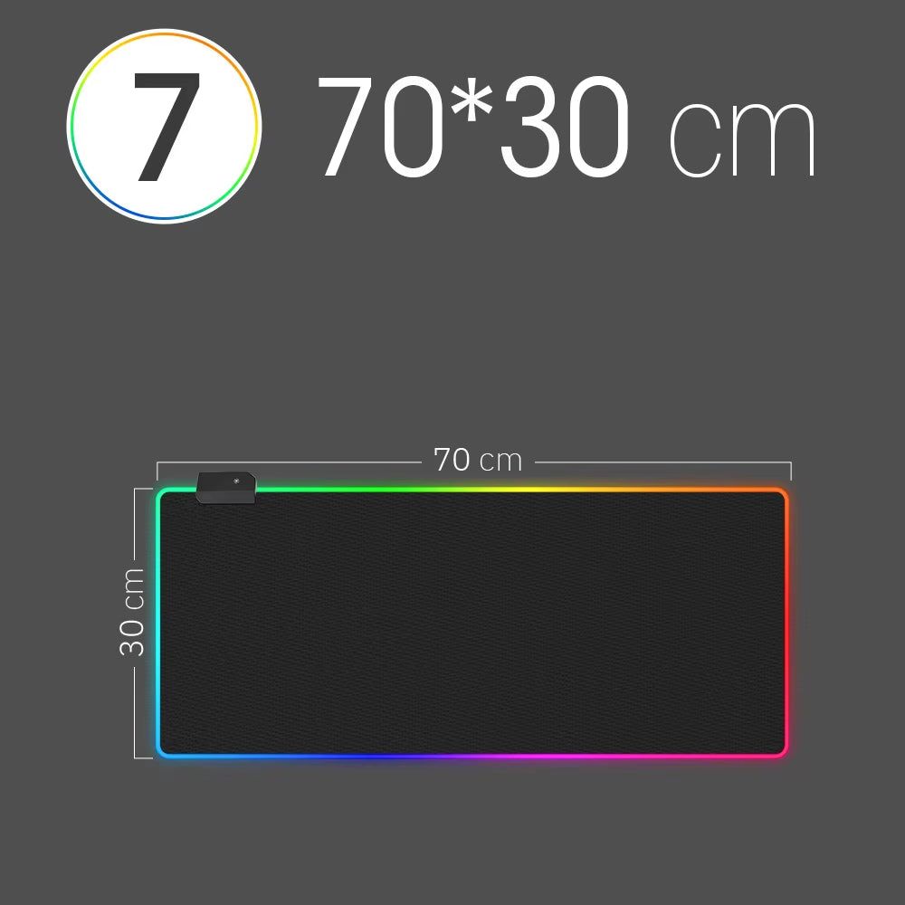 Led-Licht-Mauspad, Rgb-Tastatur-Abdeckung, Schreibtischunterlage, Bunte Oberfläche, Mauspad, Wasserdicht, Mehrere Größen, Weltcomputer, Gamer, CS Dota