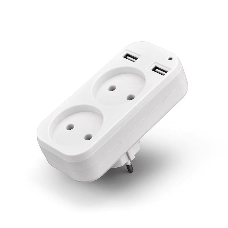 1 Stücke Europäischen Stecker Umwandlung Stecker Multifunktionale Buchse Tragbare Dual Usb Port Deutsch Französisch Russische Universal Buchse