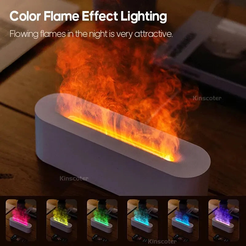 Neueste Rgb Flamme Aroma Diffusor Luftbe Feuchter Usb Desktop Simulation Licht Aroma Reiniger Luft Für Schlafzimmer Mit 7 Farben